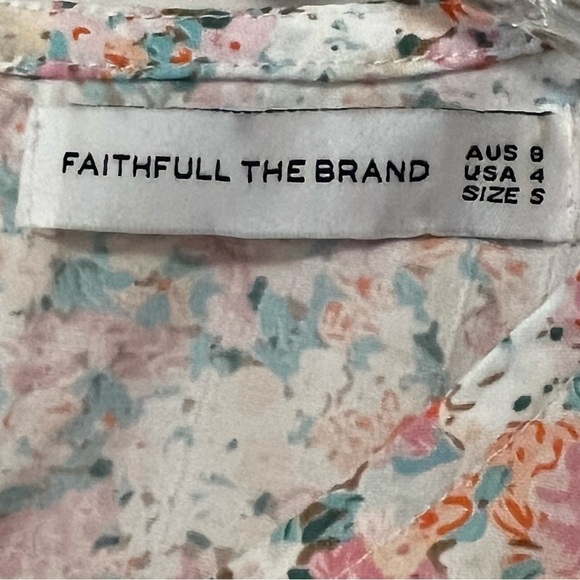FAITHFULL THE BRAND BELINE DRESS VIONETTE FLORAL FAIRY WHIMSICAL 4 PUFF SLEEVES - Picture 11 of 16